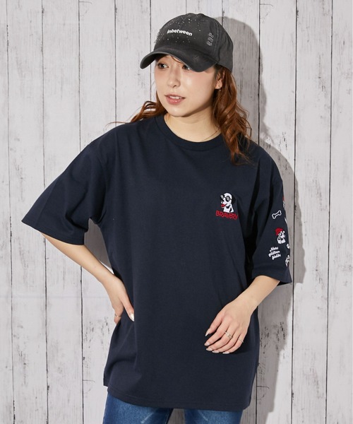 GORGE(ゴージ)の「《ドッグ刺繍×袖刺繍デザイン》Tシャツ/ストリート/春夏秋/全3色(Tシャツ/カットソー・レディース・ブラック/ホワイト/ネイビー・F)」の10枚目の写真