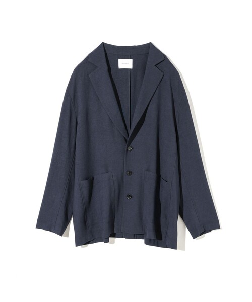 MIDIUMISOLID(ミディウミソリッド)の「MIDIUMISOLID Men’s ジャージジャケット(ダウンジャケット/コート・メンズ・ネイビー/ブラック・48)」の2枚目の写真