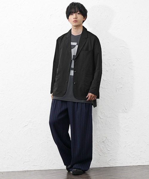 MinoriTY(マイノリティ)の「【MinoriTY】 2WAYストレッチポリサッカーオーバーサイズ3Bジャケット メンズ UVカット 速乾 家庭洗濯可能 春服(テーラードジャケット・メンズ・グレー/ブラック/ブラウン・L/M)」の7枚目の写真