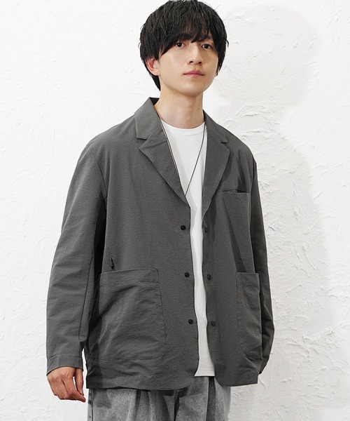 MinoriTY(マイノリティ)の「【MinoriTY】 2WAYストレッチポリサッカーオーバーサイズ3Bジャケット メンズ UVカット 速乾 家庭洗濯可能 春服(テーラードジャケット・メンズ・グレー/ブラック/ブラウン・L/M)」の14枚目の写真