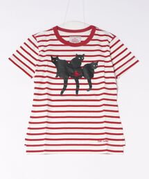 ｵｰｶﾞﾆｯｸｺｯﾄﾝ天竺CATS PRINTｸﾗｼｯｸTｼｬﾂ