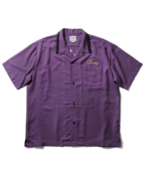 HOUSTON(ヒューストン)の「HOUSTON ボーリングシャツ(MAIKO)(シャツ/ブラウス・メンズ・パープル/ブラック/サーモンピンク・X-LARGE/MEDIUM/XX-LARGE/LARGE)」の2枚目の写真