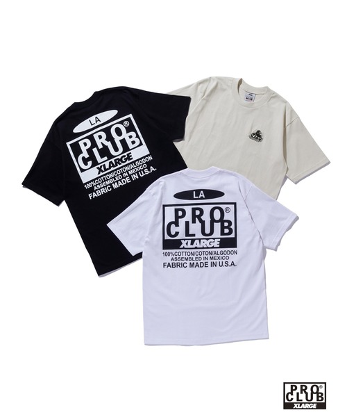 PRO CLUB (プロクラブ)の「XLARGE×PROCLUB HEAVY WEIGHT S/S TEE(Tシャツ/カットソー・メンズ・ベージュ/ホワイト/ブラック・S/M/L/XL)」の7枚目の写真