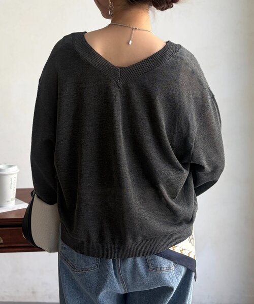 Chez toi（シェトワ）の「UV加工2WAYZIPカーディガン（カーディガン/ボレロ・レディース・オフホワイト/チャコールグレー/ネイビー・FREE）」の18枚目の写真