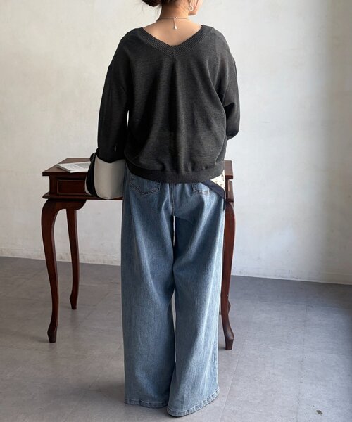 Chez toi（シェトワ）の「UV加工2WAYZIPカーディガン（カーディガン/ボレロ・レディース・オフホワイト/チャコールグレー/ネイビー・FREE）」の14枚目の写真