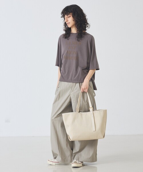 LOWELL things(ロウェル シングス)の「Linea/A4キャンバストート(トートバッグ・レディース・ホワイト/ブラック・フリー)」の8枚目の写真