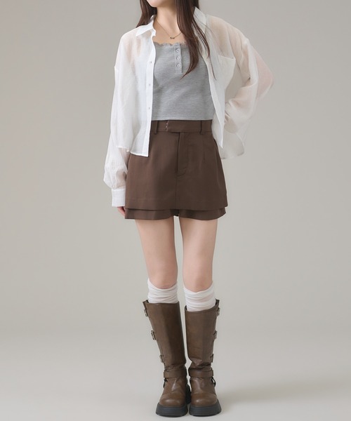 apres jour mignon（アプレジュールミニョン）の「シアー楊柳ブラウス（シャツ/ブラウス・レディース・ブルー/オフホワイト/ピンク/イエロー・LARGE/フリー）」の5枚目の写真