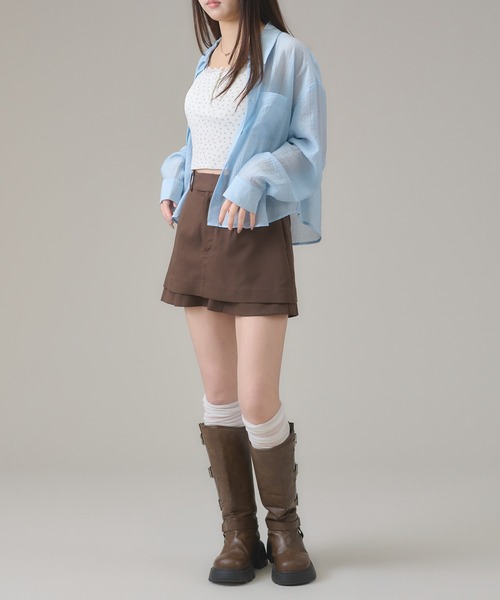 apres jour mignon（アプレジュールミニョン）の「シアー楊柳ブラウス（シャツ/ブラウス・レディース・ブルー/オフホワイト/ピンク/イエロー・LARGE/フリー）」の21枚目の写真