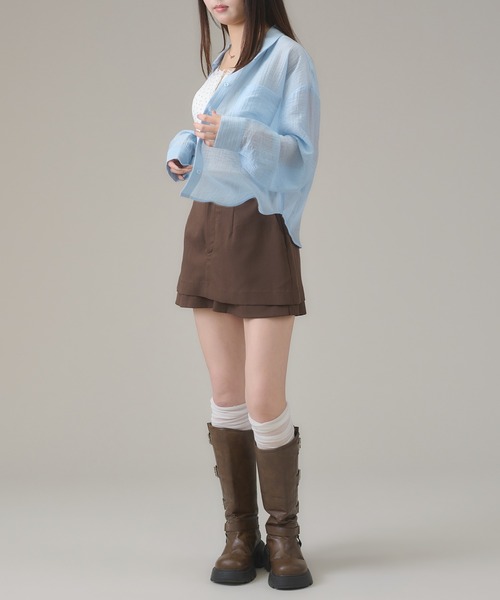 apres jour mignon（アプレジュールミニョン）の「シアー楊柳ブラウス（シャツ/ブラウス・レディース・ブルー/オフホワイト/ピンク/イエロー・LARGE/フリー）」の22枚目の写真