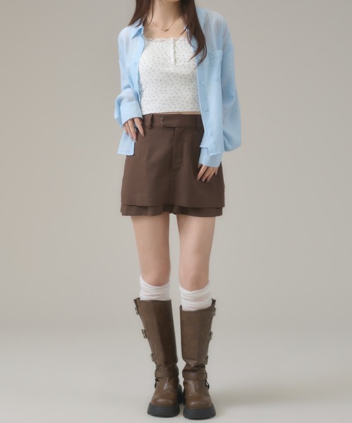 apres jour mignon（アプレジュールミニョン）の「シアー楊柳ブラウス（シャツ/ブラウス・レディース・ブルー/オフホワイト/ピンク/イエロー・LARGE/フリー）」の20枚目の写真