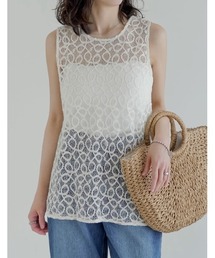 [2026 SUMMER COLLECTION]前後2WAYコードラッセルレースノースリーブトップス