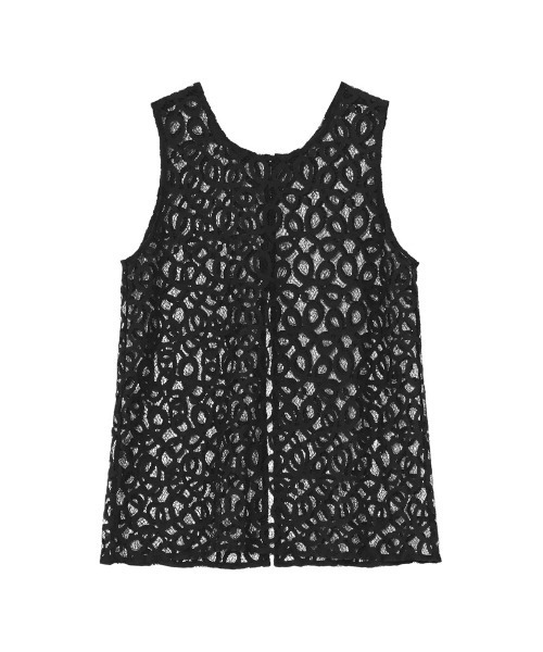 Re:EDIT（リエディ）の「[2026 SUMMER COLLECTION]前後2WAYコードラッセルレースノースリーブトップス（タンクトップ・レディース・ブラック/アイボリー・MEDIUM/LARGE）」の5枚目の写真