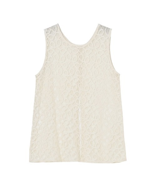 Re:EDIT（リエディ）の「[2026 SUMMER COLLECTION]前後2WAYコードラッセルレースノースリーブトップス（タンクトップ・レディース・ブラック/アイボリー・MEDIUM/LARGE）」の6枚目の写真