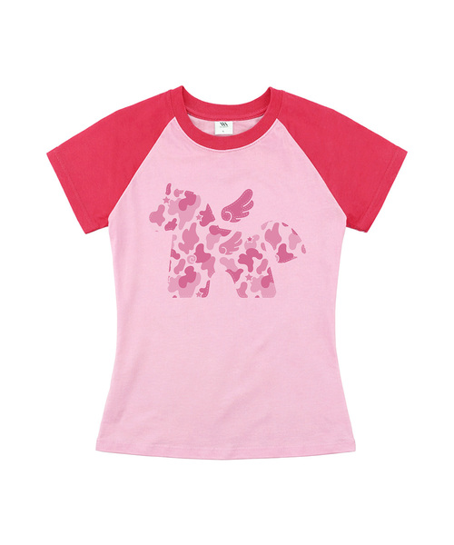 VENHIT(ベンヒット)の「エンジェルカモフォニー レグランスリムフィット 半袖Tシャツ(Tシャツ/カットソー・レディース・マジェンタ/スカイブルー/ライム・SMALL/MEDIUM/LARGE)」の3枚目の写真