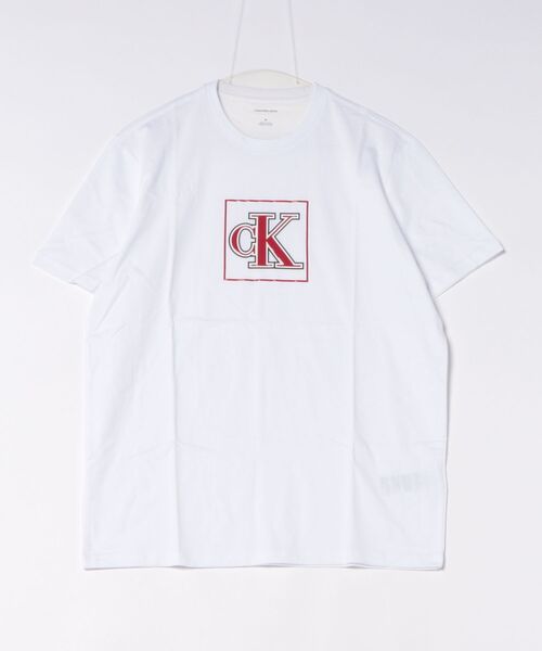 Calvin Klein(カルバン・クライン)の「【CALVIN KLEIN】ボックスロゴTシャツ 半袖 シンプル クルーネック(Tシャツ/カットソー・メンズ・ホワイト・M/L/XL)」の1枚目の写真