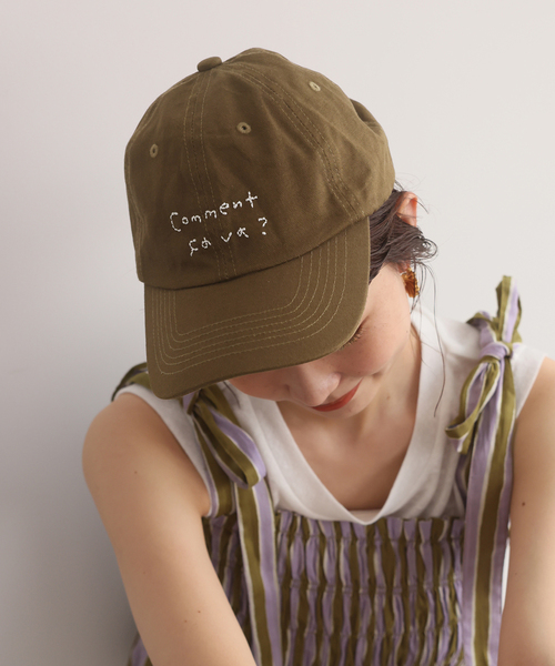 SLOBE IENA(スローブイエナ)の「Lundi SLOBE別注 ロゴCAP(キャップ・レディース・カーキ/レッド/ネイビー・FREE)」の4枚目の写真