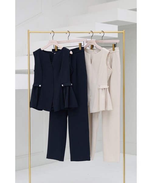 Her lip to（ハーリップトゥー）の「Pearl Button Flap Set-Up（セットアップ・レディース・ネイビー/ホワイト系・M/S）」の10枚目の写真