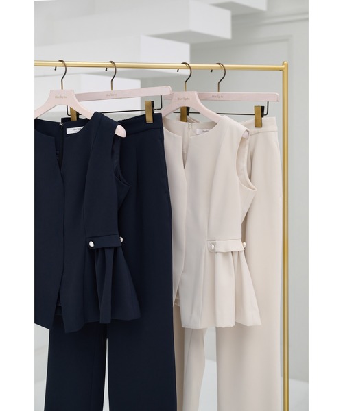 Her lip to（ハーリップトゥー）の「Pearl Button Flap Set-Up（セットアップ・レディース・ネイビー/ホワイト系・M/S）」の11枚目の写真