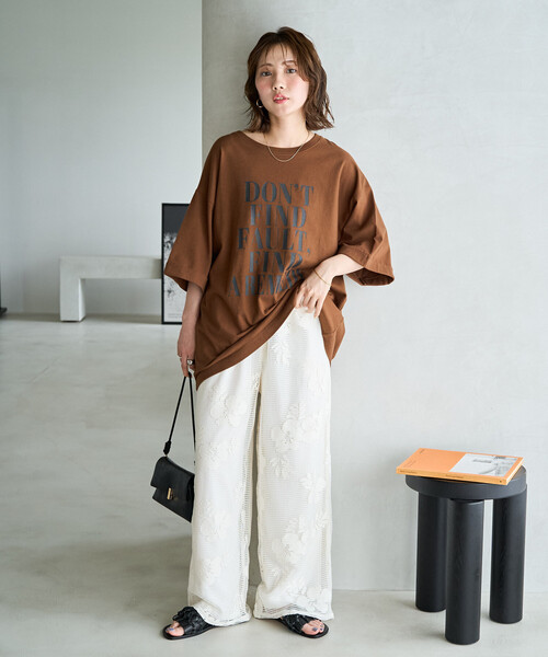 FREAK'S STORE(フリークスストア)の「限定展開 フラワー メッシュ ルーズ パンツ(その他パンツ・レディース・ブラック/オフホワイト・SMALL/MEDIUM)」の10枚目の写真