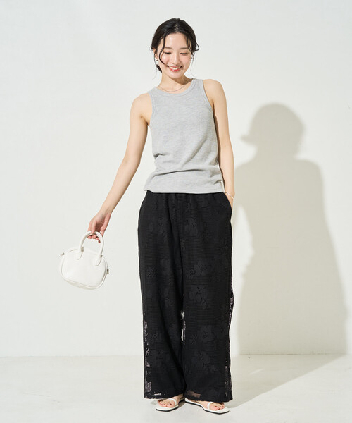FREAK'S STORE(フリークスストア)の「限定展開 フラワー メッシュ ルーズ パンツ(その他パンツ・レディース・ブラック/オフホワイト・SMALL/MEDIUM)」の22枚目の写真