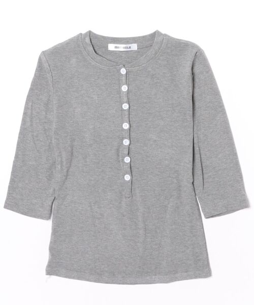 MEMECLE(メメクル)の「【 MEMECLE / メメクル 】ヘンリーネック 五分丈(Tシャツ/カットソー・レディース・グレー・SMALL/MEDIUM/LARGE)」の6枚目の写真
