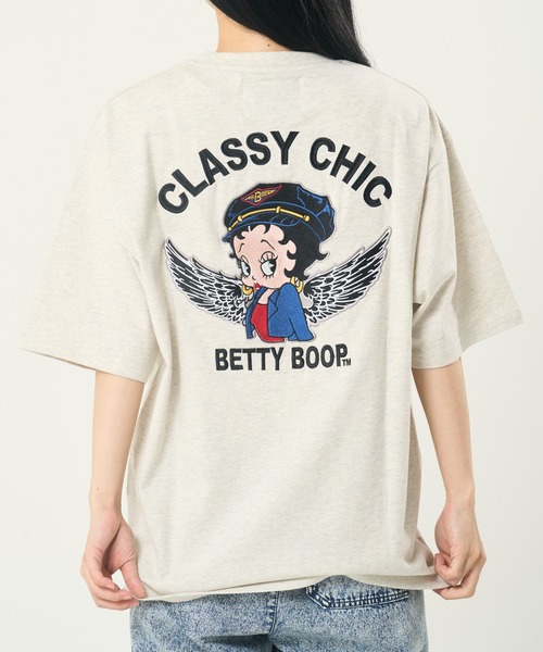 BETTY BOOP(ベティ・ブープ)の「BETTYウイングTEE(M1)(Tシャツ/カットソー・メンズ・ホワイト/オートミール/ブラック・MEDIUM/LARGE/X-LARGE)」の3枚目の写真
