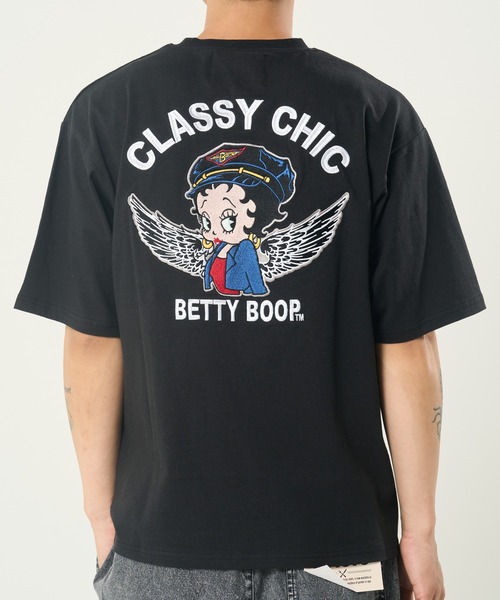 BETTY BOOP(ベティ・ブープ)の「BETTYウイングTEE(M1)(Tシャツ/カットソー・メンズ・ホワイト/オートミール/ブラック・MEDIUM/LARGE/X-LARGE)」の2枚目の写真
