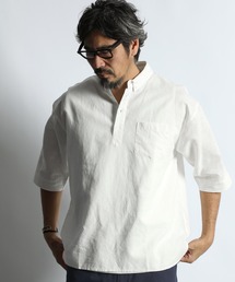 The DUFFER of ST.GEORGE（ザダファーオブセントジョージ）の「LINEN BLEND PULLOVER B.D SHIRT:綿麻素材 7分袖 プルオーバー ボタンダウンシャツ（シャツ/ブラウス）」