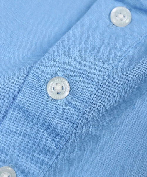 The DUFFER of ST.GEORGE(ザダファーオブセントジョージ)の「LINEN BLEND PULLOVER B.D SHIRT:綿麻素材 7分袖 プルオーバー ボタンダウンシャツ(シャツ/ブラウス・メンズ・ブルー/ネイビー/ホワイト・X-LARGE/LARGE/MEDIUM/SMALL)」の19枚目の写真