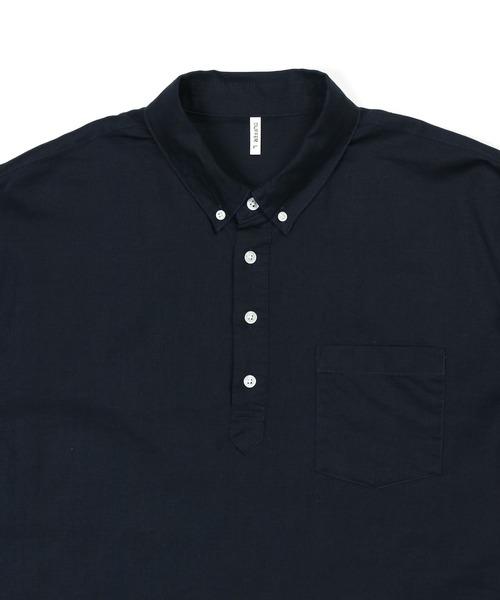 The DUFFER of ST.GEORGE(ザダファーオブセントジョージ)の「LINEN BLEND PULLOVER B.D SHIRT:綿麻素材 7分袖 プルオーバー ボタンダウンシャツ(シャツ/ブラウス・メンズ・ブルー/ネイビー/ホワイト・X-LARGE/LARGE/MEDIUM/SMALL)」の16枚目の写真