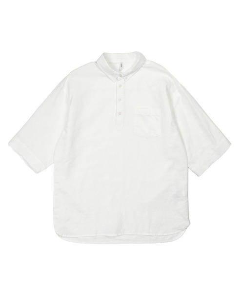 The DUFFER of ST.GEORGE(ザダファーオブセントジョージ)の「LINEN BLEND PULLOVER B.D SHIRT:綿麻素材 7分袖 プルオーバー ボタンダウンシャツ(シャツ/ブラウス・メンズ・ブルー/ネイビー/ホワイト・X-LARGE/LARGE/MEDIUM/SMALL)」の12枚目の写真