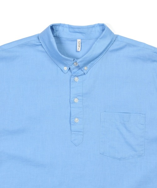 The DUFFER of ST.GEORGE(ザダファーオブセントジョージ)の「LINEN BLEND PULLOVER B.D SHIRT:綿麻素材 7分袖 プルオーバー ボタンダウンシャツ(シャツ/ブラウス・メンズ・ブルー/ネイビー/ホワイト・X-LARGE/LARGE/MEDIUM/SMALL)」の17枚目の写真