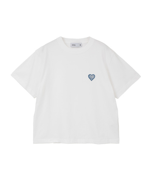 CONVERSE TOKYO(コンバーストウキョウ)の「HEART LOGO PATCH TEE(Tシャツ/カットソー・レディース・ピンク/ホワイト/ブラック・FREE)」の1枚目の写真