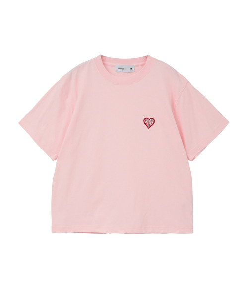 CONVERSE TOKYO(コンバーストウキョウ)の「HEART LOGO PATCH TEE(Tシャツ/カットソー・レディース・ピンク/ホワイト/ブラック・FREE)」の3枚目の写真