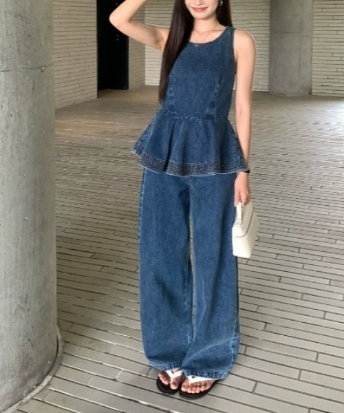 FAVORITO(ファヴォリート)の「デニムセットアップ(セットアップ・レディース・ブルー・M/S/L)」の9枚目の写真