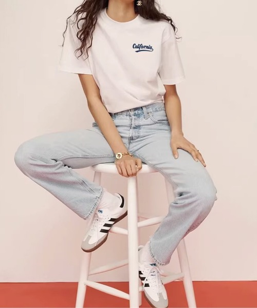 AMELY(エミリー)の「WロゴTシャツ(Tシャツ/カットソー・レディース・グレー/ホワイト・フリー)」の3枚目の写真