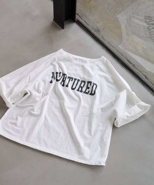 FRAMeWORK（フレームワーク）の「≪WEB限定 / 追加≫ハーフスリーブロゴTEE 3（Tシャツ/カットソー・レディース・チャコールグレー/ブラウン/ホワイト・FREE）」の8枚目の写真