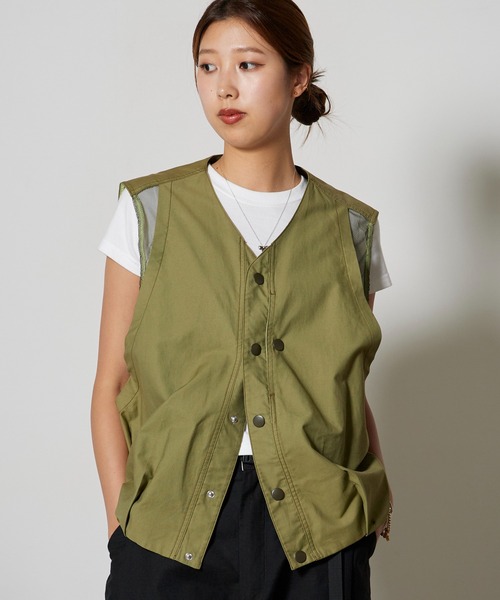 Garance et VioLette(ギャランスエトヴィオレット)の「Garance et VioLette/ギャランスエトヴィオレット hunting vest ハンティングベスト 秋 秋服 2026年秋冬(ベスト・レディース・ブラック/カーキ・2)」の19枚目の写真