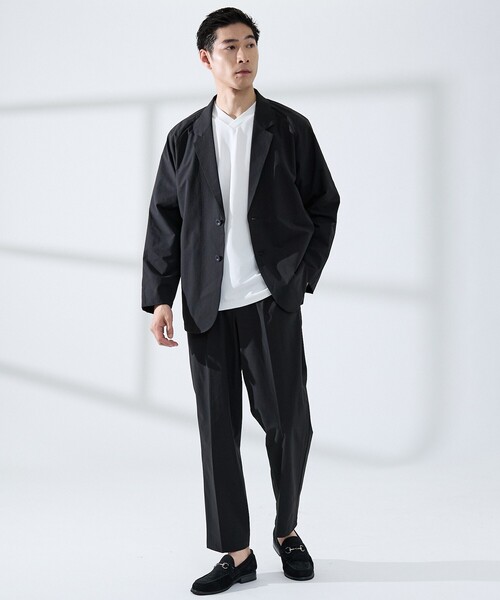 ABAHOUSE GRAY(アバハウスグレイ)の「【上下2点セット/WEB限定】360°ストレッチ リップストップ リラックス セットアップ/ 吸水速乾 / 遮熱 / UVカット(セットアップ・メンズ・チャコールグレー/ネイビー/ブラック・44/50/48/46)」の2枚目の写真