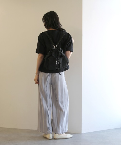 No one knows(ノーワンノーズ)の「ZOZO限定 2way巾着バッグ(バックパック/リュック・レディース・ブラウン/ブラック・FREE)」の12枚目の写真