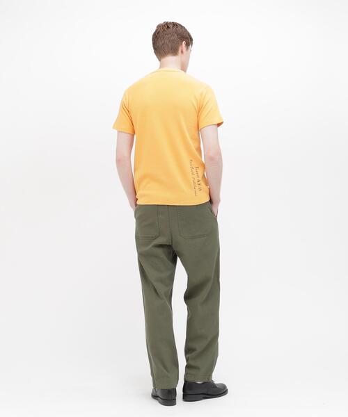 AVIREX(アヴィレックス)の「《WEB&DEPOT限定》HONEYCOMB WAFFLE HENLEY NECK T-SHIRT / ハニカム ワッフル ヘンリーネック 半袖Tシャツ / AVIREX / アヴィレックス(Tシャツ/カットソー・メンズ・チャコールグレー/オレンジ/ブラック/ホワイト系2・M/XL/2XL/L/S)」の5枚目の写真