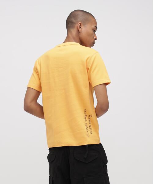 AVIREX(アヴィレックス)の「《WEB&DEPOT限定》HONEYCOMB WAFFLE HENLEY NECK T-SHIRT / ハニカム ワッフル ヘンリーネック 半袖Tシャツ / AVIREX / アヴィレックス(Tシャツ/カットソー・メンズ・チャコールグレー/オレンジ/ブラック/ホワイト系2・M/XL/2XL/L/S)」の7枚目の写真