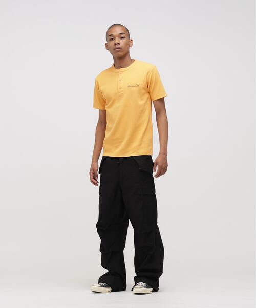 AVIREX(アヴィレックス)の「《WEB&DEPOT限定》HONEYCOMB WAFFLE HENLEY NECK T-SHIRT / ハニカム ワッフル ヘンリーネック 半袖Tシャツ / AVIREX / アヴィレックス(Tシャツ/カットソー・メンズ・チャコールグレー/オレンジ/ブラック/ホワイト系2・M/XL/2XL/L/S)」の8枚目の写真