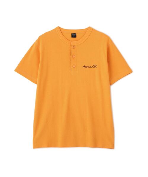 AVIREX(アヴィレックス)の「《WEB&DEPOT限定》HONEYCOMB WAFFLE HENLEY NECK T-SHIRT / ハニカム ワッフル ヘンリーネック 半袖Tシャツ / AVIREX / アヴィレックス(Tシャツ/カットソー・メンズ・チャコールグレー/オレンジ/ブラック/ホワイト系2・M/XL/2XL/L/S)」の11枚目の写真