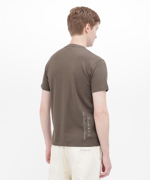AVIREX(アヴィレックス)の「《WEB&DEPOT限定》HONEYCOMB WAFFLE HENLEY NECK T-SHIRT / ハニカム ワッフル ヘンリーネック 半袖Tシャツ / AVIREX / アヴィレックス(Tシャツ/カットソー・メンズ・チャコールグレー/オレンジ/ブラック/ホワイト系2・M/XL/2XL/L/S)」の14枚目の写真