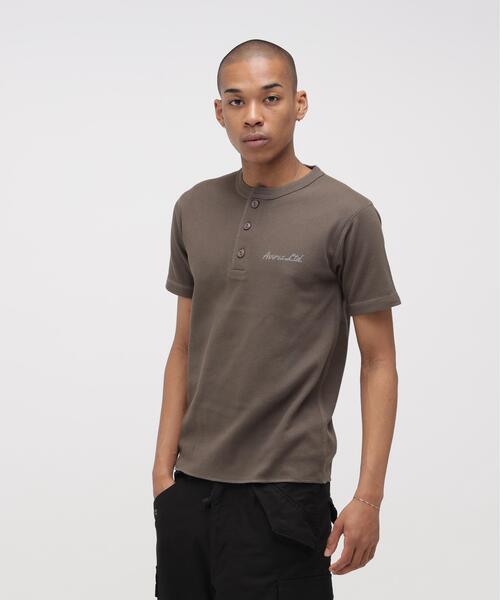 AVIREX(アヴィレックス)の「《WEB&DEPOT限定》HONEYCOMB WAFFLE HENLEY NECK T-SHIRT / ハニカム ワッフル ヘンリーネック 半袖Tシャツ / AVIREX / アヴィレックス(Tシャツ/カットソー・メンズ・チャコールグレー/オレンジ/ブラック/ホワイト系2・M/XL/2XL/L/S)」の17枚目の写真