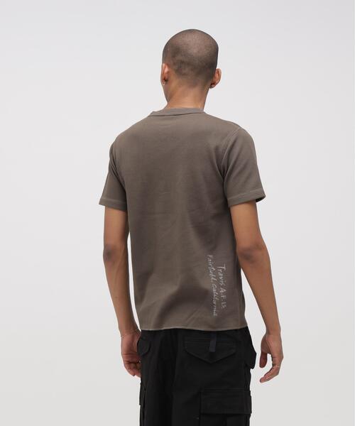 AVIREX(アヴィレックス)の「《WEB&DEPOT限定》HONEYCOMB WAFFLE HENLEY NECK T-SHIRT / ハニカム ワッフル ヘンリーネック 半袖Tシャツ / AVIREX / アヴィレックス(Tシャツ/カットソー・メンズ・チャコールグレー/オレンジ/ブラック/ホワイト系2・M/XL/2XL/L/S)」の18枚目の写真