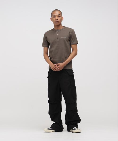 AVIREX(アヴィレックス)の「《WEB&DEPOT限定》HONEYCOMB WAFFLE HENLEY NECK T-SHIRT / ハニカム ワッフル ヘンリーネック 半袖Tシャツ / AVIREX / アヴィレックス(Tシャツ/カットソー・メンズ・チャコールグレー/オレンジ/ブラック/ホワイト系2・M/XL/2XL/L/S)」の19枚目の写真