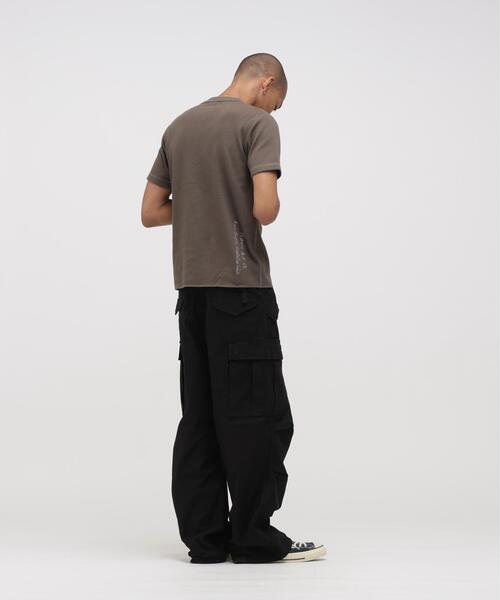 AVIREX(アヴィレックス)の「《WEB&DEPOT限定》HONEYCOMB WAFFLE HENLEY NECK T-SHIRT / ハニカム ワッフル ヘンリーネック 半袖Tシャツ / AVIREX / アヴィレックス(Tシャツ/カットソー・メンズ・チャコールグレー/オレンジ/ブラック/ホワイト系2・M/XL/2XL/L/S)」の20枚目の写真