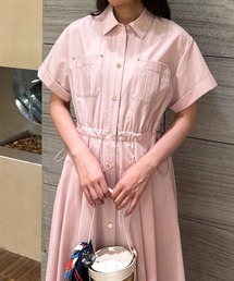 JUSGLITTY | 半袖ワークシャツワンピース(ワンピース)